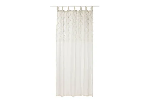 Loberon Gardine Mistry - Eleganter Vorhang aus Naturleinen - Scheibengardinen & Kurzstores: Lichtdurchlässig und blickdicht, ideal für ein angenehmes Raumklima und Privatsphäre, mit filigraner Netzapplikation für stilvolle Fensterdekoration.
