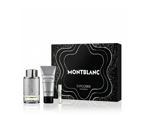 Montblanc Explorer Platinum EDP Geschenkset 100 ml + 7.5 ml + Duschgel - Herrendüfte, klassischer und eleganter Duft mit einem herausragenden Geschenkset für stilvolle Männer.