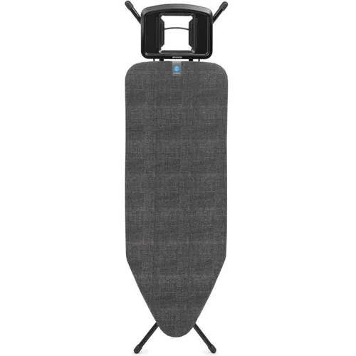 Brabantia XL-Dampfbügelbrett C - Höhenverstellbar, für Links- und Rechtshänder - Bügelbrett mit großer 124 x 45 cm Fläche, ideal für häufiges Bügeln. Höhenverstellbar und mit Metallablage für Dampfbügeleisen, inklusive Kindersicherung und 10 Jahre Garantie.
