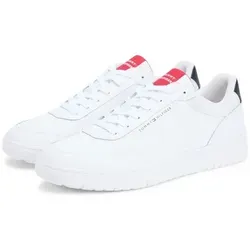 Tommy Hilfiger BASKET CORE LITE LTH Sneaker - Sportlicher Halbschuh in Weiß, Größe 41 - Stylisher Freizeitschuh mit Logo und sportlichem Design. Hergestellt aus hochwertigem Leder und Textil, ideal für den Alltag und bequem zu tragen.