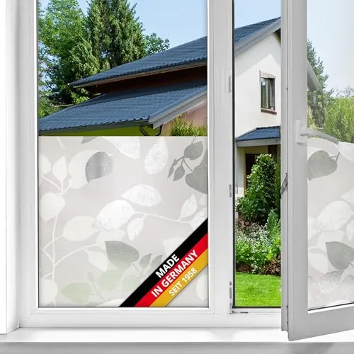 d-c-fix Fensterfolie Amena - 45 cm x 1,5 m – statische Sichtschutzfolie mit modernem Muster für Glasflächen – selbsthaftend, blickdicht, dekorativ