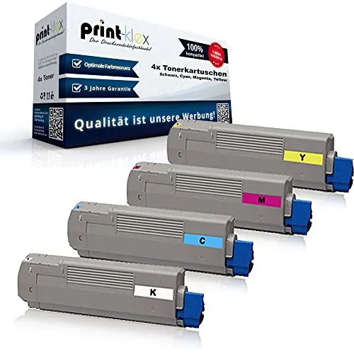 4X Print-Klex Tonerkartuschen kompatibel für MC 770 DN MC 770 dnf MC 770 dnvfax MC 770 Plus MFP 45396304 45396303 45396302 45396301 BK C M Y Black Cyan Magenta Yellow - Office Line Serie