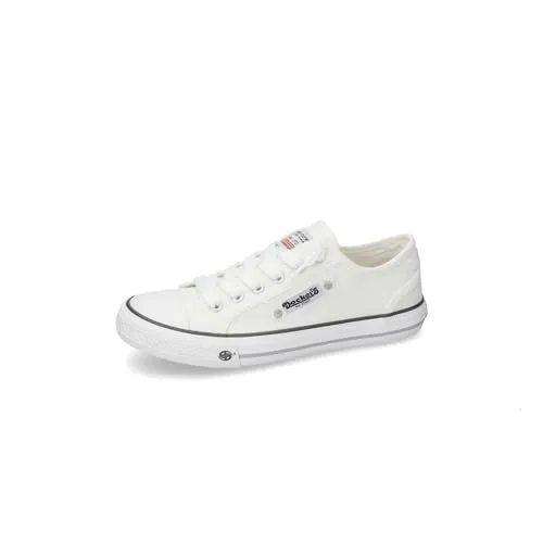 Dockers Damen Canvas Sneakers in Weiß - Sportlich und bequem - Sneaker für Damen aus atmungsaktivem Canvas in klassischem Weiß, ideal für jeden Anlass. Hoher Tragekomfort mit weicher Decksohle und verstärkter Zehenkappe.