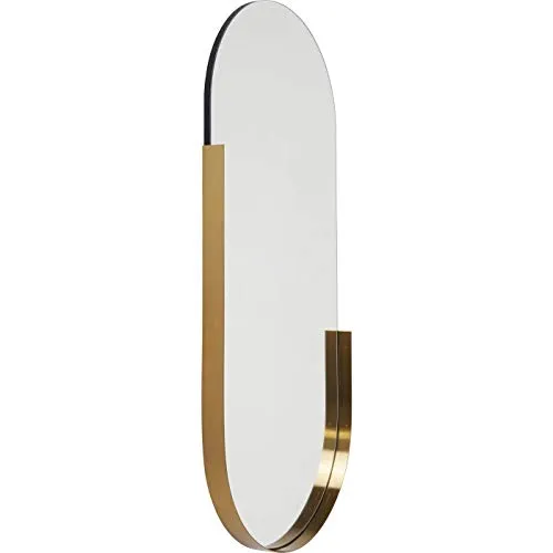 Kare Design Spiegel Hipster Oval Gold, Wandspiegel, leichte Wandmontage, Dekospiegel, Schminkspiegel, Ganzkörperspiegel, Ankleidespiegel, (H/B/T) 114,4x50,2x5cm