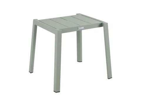 Brafab Delia Beistelltisch 45x40cm Aluminium Dusty Green - Stapelbarer Gartenbeistelltisch in frischem Hellgrün für eine einladende Atmosphäre. Leicht und pflegeleicht, ideal für entspannte Stunden im Freien. Robust und flexibel einsetzbar.
