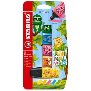 STABILO BOSS MINI Animal Vibes Textmarker farbsortiert, 5 St.