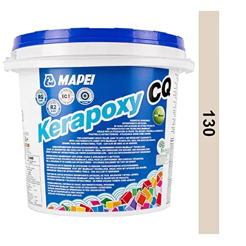 MAPEI Kerapoxy CQ Epoxidharz Fugenmörtel 3kg 130 jasmin - Hochwertiger Epoxidharzmörtel für Fugen ab 2 mm, ideal für Keramik und Naturstein. Leicht zu verarbeiten und säurebeständig, perfekt für professionelle Anwendungen in Küchen und Schwimmbädern.