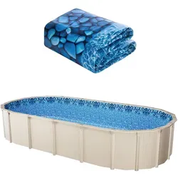 VEVOR Ovale Poolfolie 914x457 cm - Ersatzfolie für Aufstellpools - Hochwertige ovale Poolfolie (914x457 cm) aus strapazierfähigem Vinyl, ideal für Aufstellpools. Langlebig, reißfest und wasserabweisend für sorgenfreies Schwimmen.