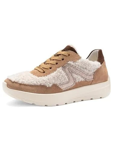 ara Damen New York Sneaker - Weit, Biscuit/Offwhite/Mocca, 36.5 EU - Damen-Sneaker mit Wechselfussbett und High Soft Bamboo für optimalen Komfort und Stil.