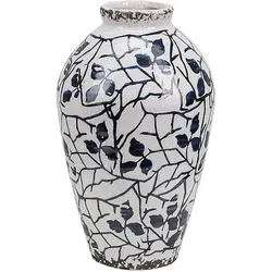 Beliani Blumenvase, Weiß, Stein, Vintage, 20 cm, Dekoration, Vasen, Keramikvasen