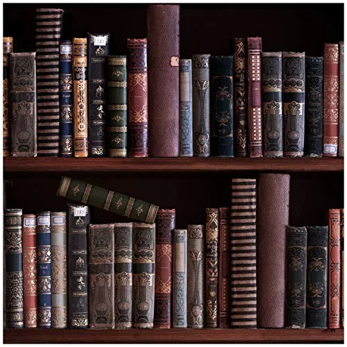 Wallario Möbelfolie selbstklebend/Aufkleber, Tischfolie geeignet für IKEA Lack Tisch - Möbeldeko Bücherregal mit Alten Büchern in 55 x 55 cm