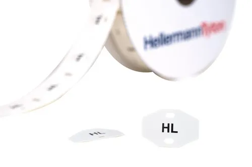 HellermannTyton Kennzeichnungsschilder 556-80527 (1000 Stück) - Praktische Kennzeichnungsschilder in der Größe 20x30 mm, ideal für die Kabelmarkierung. Mit 500 Schildern auf Rolle, sorgen sie für eine klare und effiziente Beschriftung.