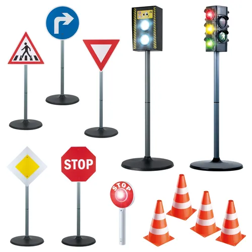 Play Fun Spiel-Verkehrszeichen: Spielerische Verkehrserziehung für Kinder - Verkehrs-Spielset mit realistischen Ampel-Phasen, Blitzlicht und Soundeffekten, ideal für Kinder ab 3 Jahren, fördert spielerisch das Verkehrsverständnis.