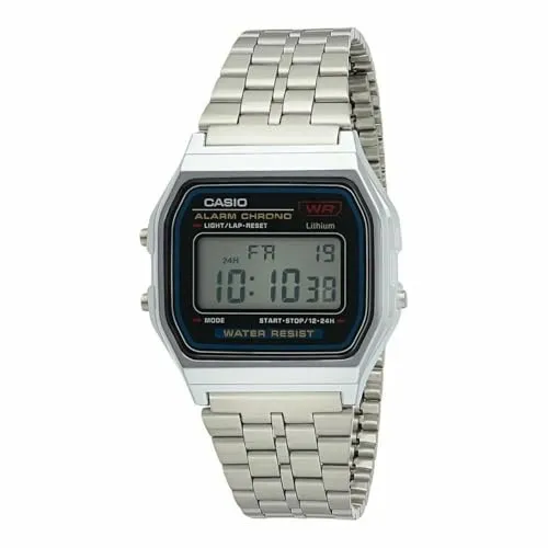 Casio Vintage A159WA-N1DF Uni-Armbanduhr - Digitaluhr mit Quarzwerk, wasserdicht bis 30 m, inklusive Alarm und Hintergrundbeleuchtung – perfekt für den täglichen Gebrauch und stylisch zugleich.