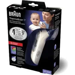 Braun Fieberthermometer Thermoscan 7 IRT6520 - Kontakt-Messung mit Fieberalarm, präzise Temperaturbestimmung im Ohr, ideal für die ganze Familie
