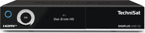 TechniSat DIGIPLUS UHD S2-4K Sat Receiver - TV-Receiver für UHD-TV mit Twin Tuner zum gleichzeitigen Aufnehmen von 2 Sendungen. Einfache Bedienung dank Installationsassistent und alphanumerischem Display.