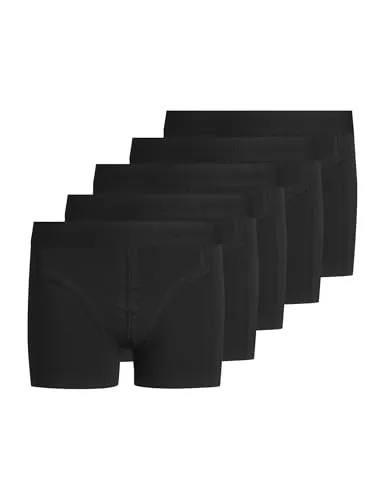 Jack & Jones Simple Trunk Boxershorts Kinder (5-pack) - 140 - Boxershorts für Jungen im praktischen 5er Pack, mit breitem elastischen Taillenband und aus 95% Baumwolle für hohen Tragekomfort. Unterstützen Sie nachhaltigen Baumwollanbau durch die Better Cotton Initiative.
