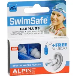 Alpine SwimSafe Ohrstöpsel - Wasserdichte, hypoallergene Ohrstöpsel für Schwimmer, komfortabel und wiederverwendbar mit 10 dB Geräuschreduzierung
