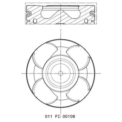 MAHLE Kolben 011 PI 00108 001 - Hochwertiger Kolben mit Kühlkanal und Kolbenringträger, ideal für zuverlässige Motorleistung. Perfekt geeignet für diverse Fahrzeugmodelle.