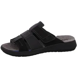 Rohde Herren Leder Klettverschluss Pantoletten Arezzo 6521, Größe 44 EU - Schwarz - Komfortable Pantoletten mit wechselbarem Fußbett und Klettverschluss für individuelle Anpassung, aus weichem Leder für ein angenehmes Tragegefühl.