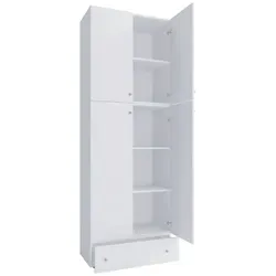 Mid.you Kleiderschrank VCM Lona XXL - Kleiderschrank in Weiß, aus robustem Kunststoff, mit praktischen Drehtüren. Ideal für dein Schlafzimmer, bietet viel Stauraum auf kompakten 70x200x39 cm.