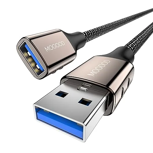 MOGOOD USB 3.0 Verlängerungskabel, 2M, 5Gbps, USB A Stecker auf Buchse, Geeignet für USB Sticks, Tastaturen, WLAN-Adapter, PS4, VR-Headsets, Kopfhörer und Controller