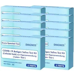Acura Speichel-Test DIAGNOS COVID-19 Laientest (Spucktest) mit BfArM-Sonderzulassung, Coronavirus (SARS-Cov-2) Antige 20