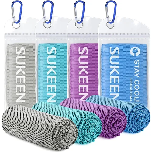 Kühltuch Set für Sport und Outdoor-Aktivitäten - Wiederverwendbare Kühltücher aus atmungsaktivem Material für sofortige Kühlung. Ideal für Sport, Outdoor-Aktivitäten und heiße Sommertage. Praktisch mit Karabiner-Clip für unterwegs.
