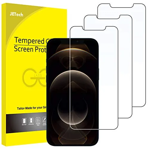 JETech Schutzfolie für iPhone 12 Pro Max 6,7 Zoll, Panzer Schutz Gehärtetem Glas, 3 Stück