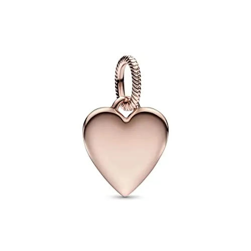 PANDORA Gravierbarer Herz Charm-Anhänger aus Sterlingsilber - Bead Charms für Damen, personalisierbar auf beiden Seiten, das ideale Geschenk für deine Liebsten und eine besondere Liebeserklärung an dich selbst.