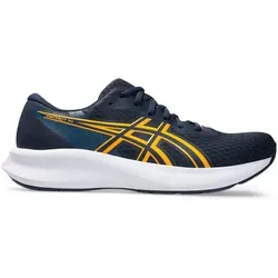 ASICS Patriot 14 Neutralschuh Herren – Dunkelblau/Gelb, Größe 42,5 - Leichter Neutralschuh für Training und Alltag. Mit GEL-Dämpfung für optimalen Komfort und atmungsaktivem Obermaterial für ein frisches Fußklima. Ideal für Jogging und entspannte Läufe.
