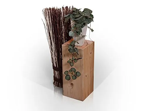 moebel-eins Blumensäule Fichte massiv Dekosäule Holzsäule Säule Landhaus Design, eichefarbig, 19x19 cm, 40 cm