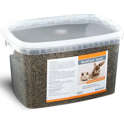 Rodicare Basic Pellets für Kaninchen und Meerschweinchen 4000 g - Tiergesundheit: Hochwertige Pellets für eine ausgewogene Ernährung, ideal für glückliche und gesunde Haustiere.