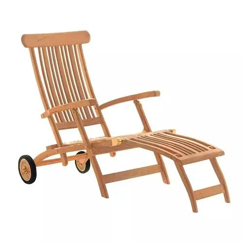 Deckchair Flores deVries - Loungemöbel & Sitzgruppen, eleganter Holz-Liegestuhl in Braun, ideal für entspannte Stunden im Garten oder auf der Terrasse.