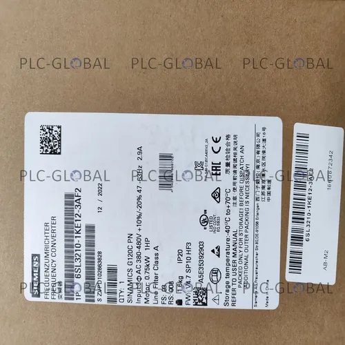SIEMENS SINAMICS G120C PN 6SL3210-1KE12-3AF2 | 6SL3 210-1KE12-3AF2 - Frequenzumrichter für präzise Antriebssysteme, bietet hohe Effizienz und zuverlässige Leistung in variablen Anwendungen.