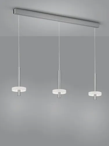 Helestra LED Pendelleuchte KEA 3er Set - Moderne 3er Pendelleuchte in Nickel matt mit warmweißem Licht (2700K) und hoher Lichtleistung (3450 Lumen). Dimmbar über CASAMBI-Bluetooth-Modul für smartes Lichtmanagement.