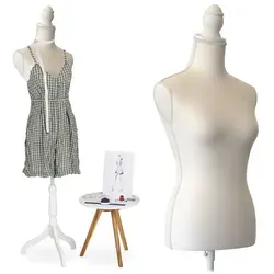 Relaxdays Schneiderpuppe 36/38 - Weibliche Nähpuppe in Weiß - Schneiderpuppen für kreative Modegestalter! Diese stufenlos höhenverstellbare Damenbüste ermöglicht perfektes Drapieren und Abstecken von Kleidungsstücken in Größe 36/38.