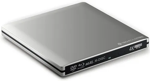 techPulse120 Externes UHD 4k 3D Blu-ray-Brenner - Kompakter Blu-ray-Brenner für UHD 4K und 3D, ideal für Notebooks und Ultrabooks mit USB 3.0/USB-C. Genießen Sie Filme überall und sichern Sie Daten mühelos.