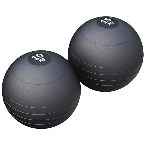 GORILLA SPORTS® Slamball-Set 25 kg – 2 Medizinbälle (10 kg + 15 kg) - Medizinbälle für effektives Ganzkörpertraining – vielseitig einsetzbar in Fitness, Yoga und Reha, mit strapazierfähiger Außenhaut und 25 kg Gesamtgewicht.