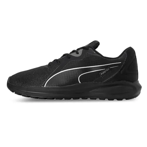 PUMA Unisex Twitch Runner PTX - Leichte Straßen-Laufschuhe in Schwarz Weiß, Größe 40 EU - Laufschuhe mit gepolsterter Komfort-Einlegesohle und schnürbarem Verschluss für eine optimale Passform, ideal für Sport und Freizeit.