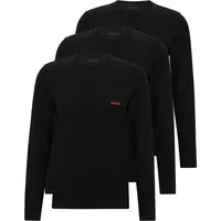HUGO Langarmshirt LS-SHIRT RN TRIPLET - 3er Pack in Schwarz, Größe L (52) - Herren-Shirts aus 100% Baumwolle, komfortabler Single Jersey Stoff für hohen Tragekomfort, ideal für lässige Looks.