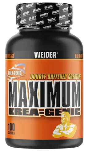 Weider Maximum Krea-Genic - 100 Kapseln - Hochwertiges Kreatin für effektiven Muskelaufbau, ideal für Sportler und Fitnessbegeisterte. Mindesthaltbarkeitsdatum: 6 Monate und länger.