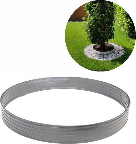 Baumring aus Alu 100 mm Höhe | Runde Beeteinfassung für Garten - Beeteinfassung aus rostfreiem Aluminium, ideal zur Einfassung von Bäumen und Sträuchern. Langlebig und leicht zu montieren, bleibt sicher im Boden und passt perfekt in jeden Garten.