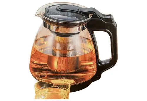 NORDIC SCHILLER Teekanne Glas mit Edelstahlfilter (1700ml) - Die elegante NORDIC SCHILLER Teekanne aus Glas fasst 1700ml und bietet mit ihrem Edelstahlfilter eine optimale Teezubereitung. Spülmaschinenfest und ideal für Teepartys oder den Alltag.