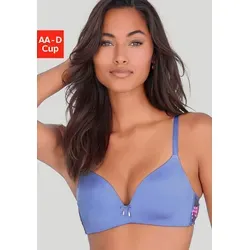 LASCANA Bralette-BH Maria mit wunderschönem Blumenmuster aus Stickereispitze, Dessous blau 80