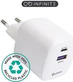 eSTUFF INFINITE USB-C Charger EU PD - Weiß, 67W Schnellladung - Netzteile & Ladegeräte: Universeller USB-C Charger mit 67W Leistung, ideal für schnelles Aufladen von Laptops und Smartphones. Umweltfreundlich mit GRS-Zertifizierung.
