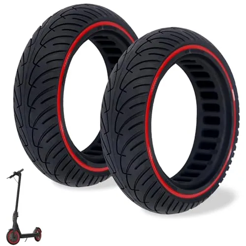 8,5 Zoll Scooter Reifen 50/75-6.1, Elektro Scooter Vollgummireifen 8 1/2 x2, Elektroroller Vollgummi Reifen, 8.5 Zoll Roller Gummireifen Tubeless für Xiaomi M365 Ersatzräder, 2 Stück Ersatzreifen