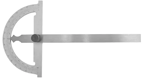 WRS Präzisions-Gradmesser/Winkelmesser mit Metall-Feststellschraube - Präzisions-Winkelmesser mit rostgeschützter, mattverchromter Skala für blendfreies Ablesen. Im Kunstleder-Etui, ideal für Industrie, Handwerk und Hobby, schützt vor Staub und Beschädigung.