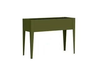 Westmann Vedura M | Metall Balkon Hochbeet in Olive - Stilvolles Metall Hochbeet für Balkon und Terrasse. Langlebig, witterungsbeständig und mit ergonomischer Höhe für bequemes Gärtnern. Ideal für Urban Gardening und platzsparende Lösungen.