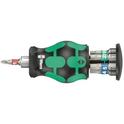 Wera Bicycle Set 11 Bit-Set - Praktisches Fahrradwerkzeug-Set mit stubby Magazin für schwer zugängliche Stellen. Inklusive 7 Edelstahl-Bits und ergonomischem Griff für präzises Arbeiten.